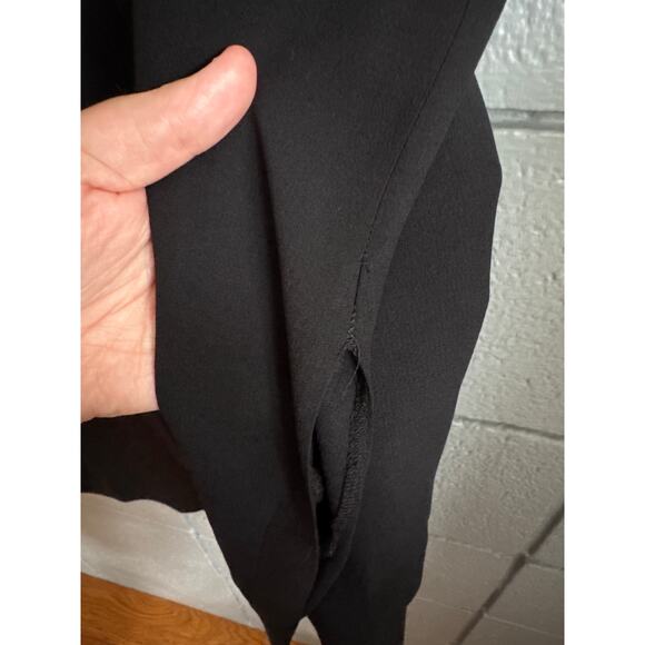 Womens Eileen Fisher 100% Silk Black Short Sleeve V-Neck High Lo Blouse size XL - Picture 6 of 6